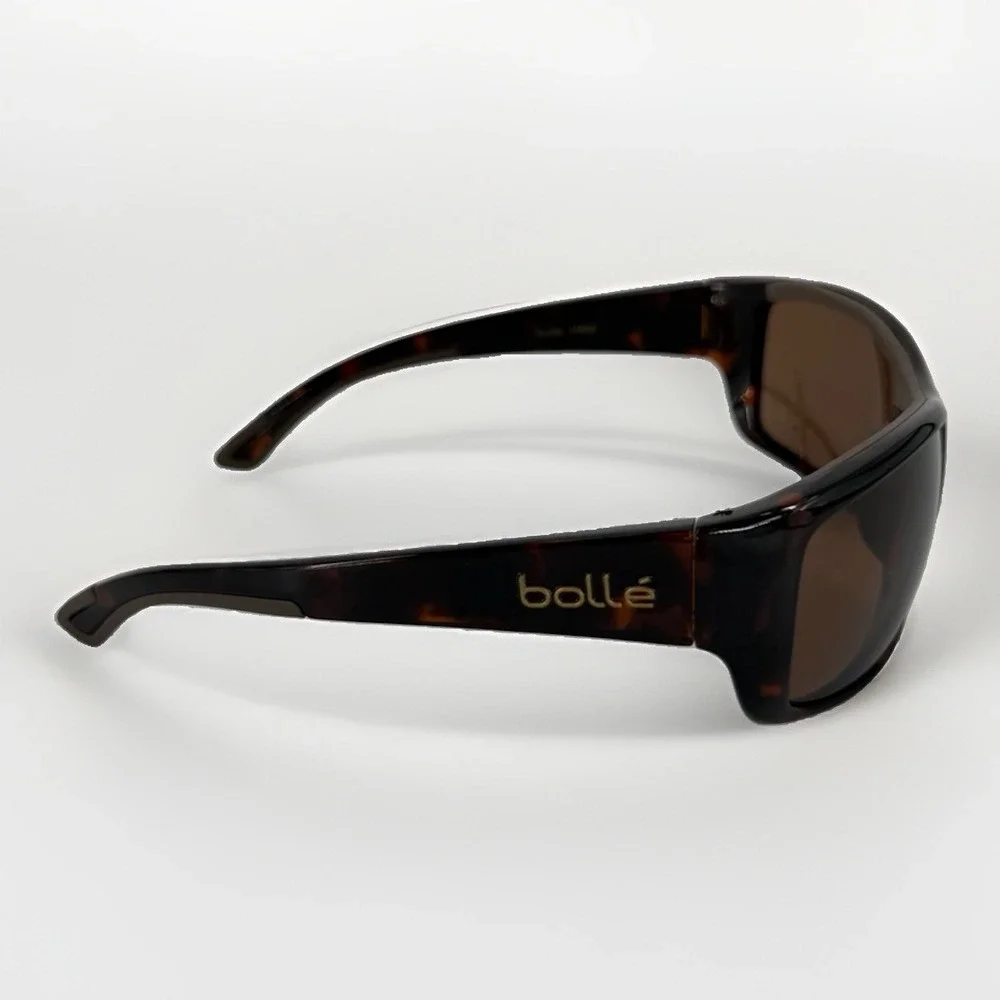 Bollé Guide 11605 Polarized Sunglasses Brown Tortoise Wraparound Frames